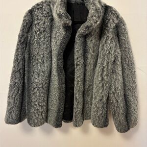Vintage Gray Faux Fur Jacket